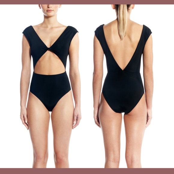 NEW $260 Beth Richards Twist One-Piece Swimsuit in Black [SZ Large‎ ] - Picture 3 of 12